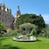 A garden at Schwerin Castle featuring roses